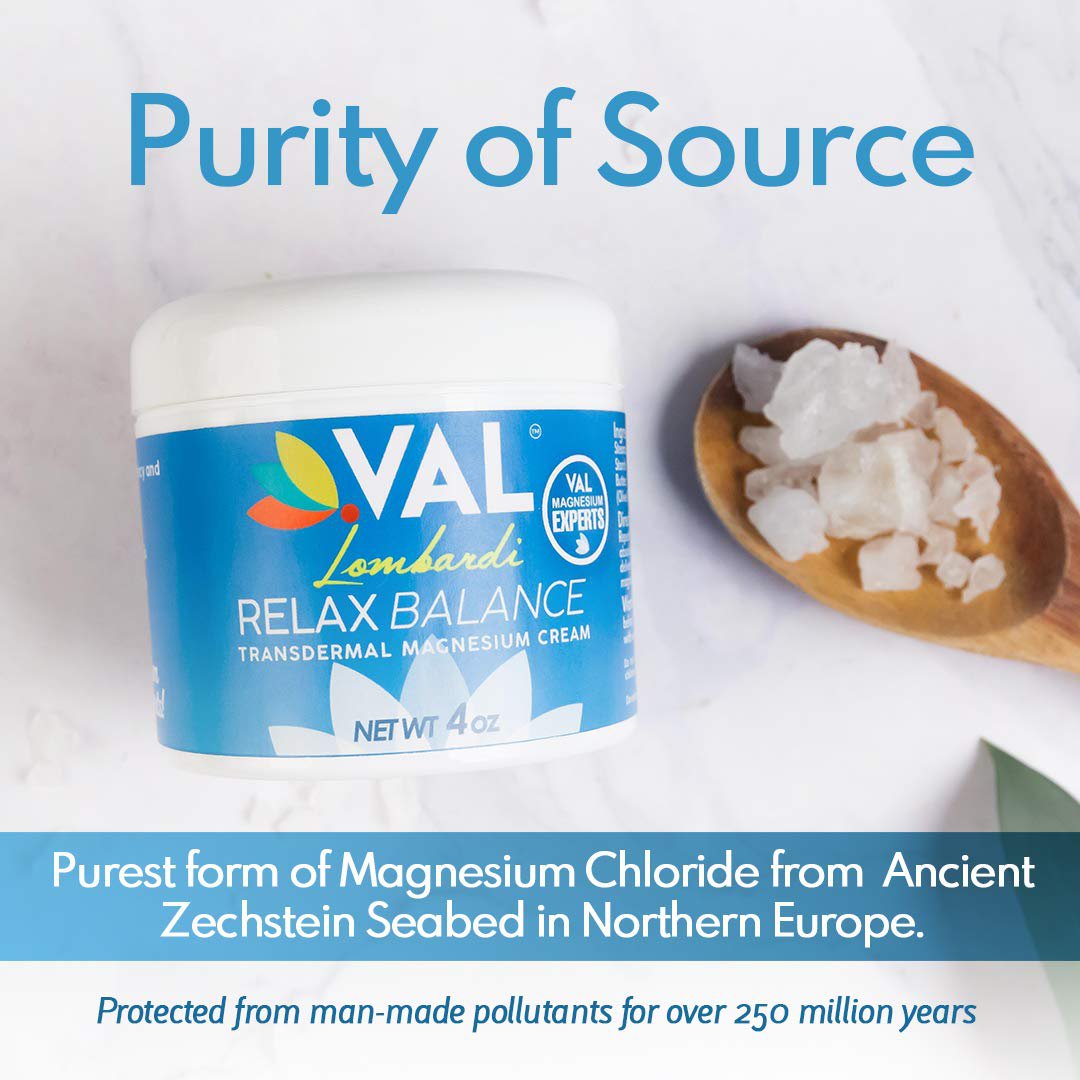 VAL Lombardi Magnesium Cream for Arthritis, Backaches, Cramps, Sore Muscles, Sciatica, Joint and Chr