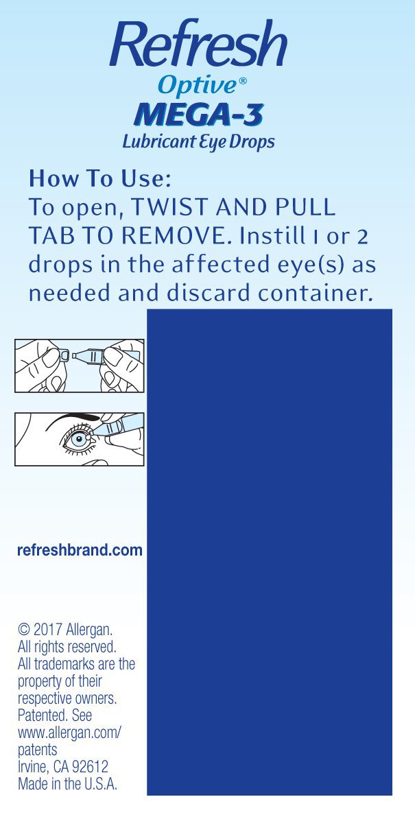 Refresh Optive Mega3 Lubricant Eye Drops, 30 SingleUse Containers, 0.