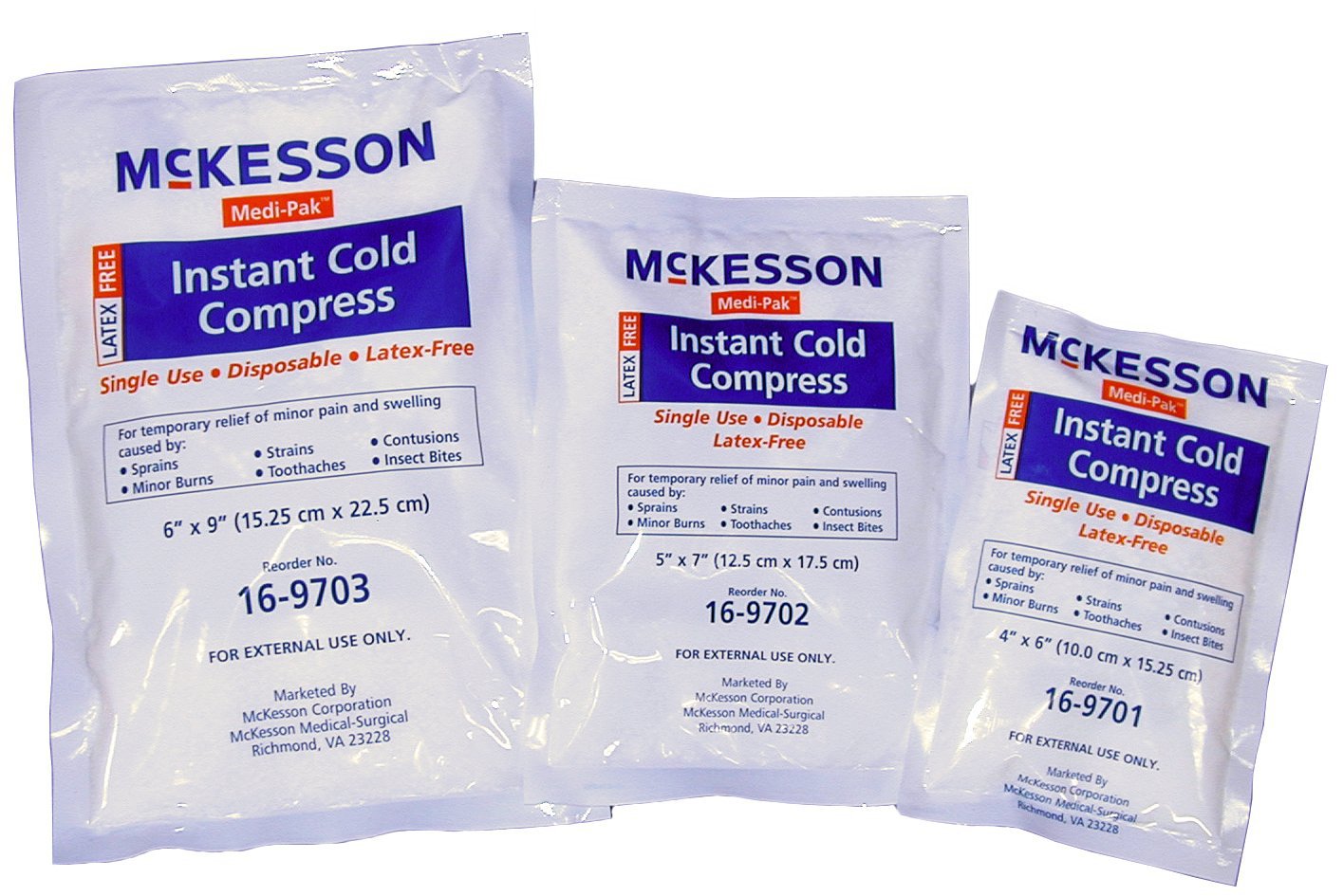 McKesson 16-9701 Medi-Pak Instant Cold Compress, 4"" Width, 6"" Length, 4"" Width, 6"" Length (Pack 