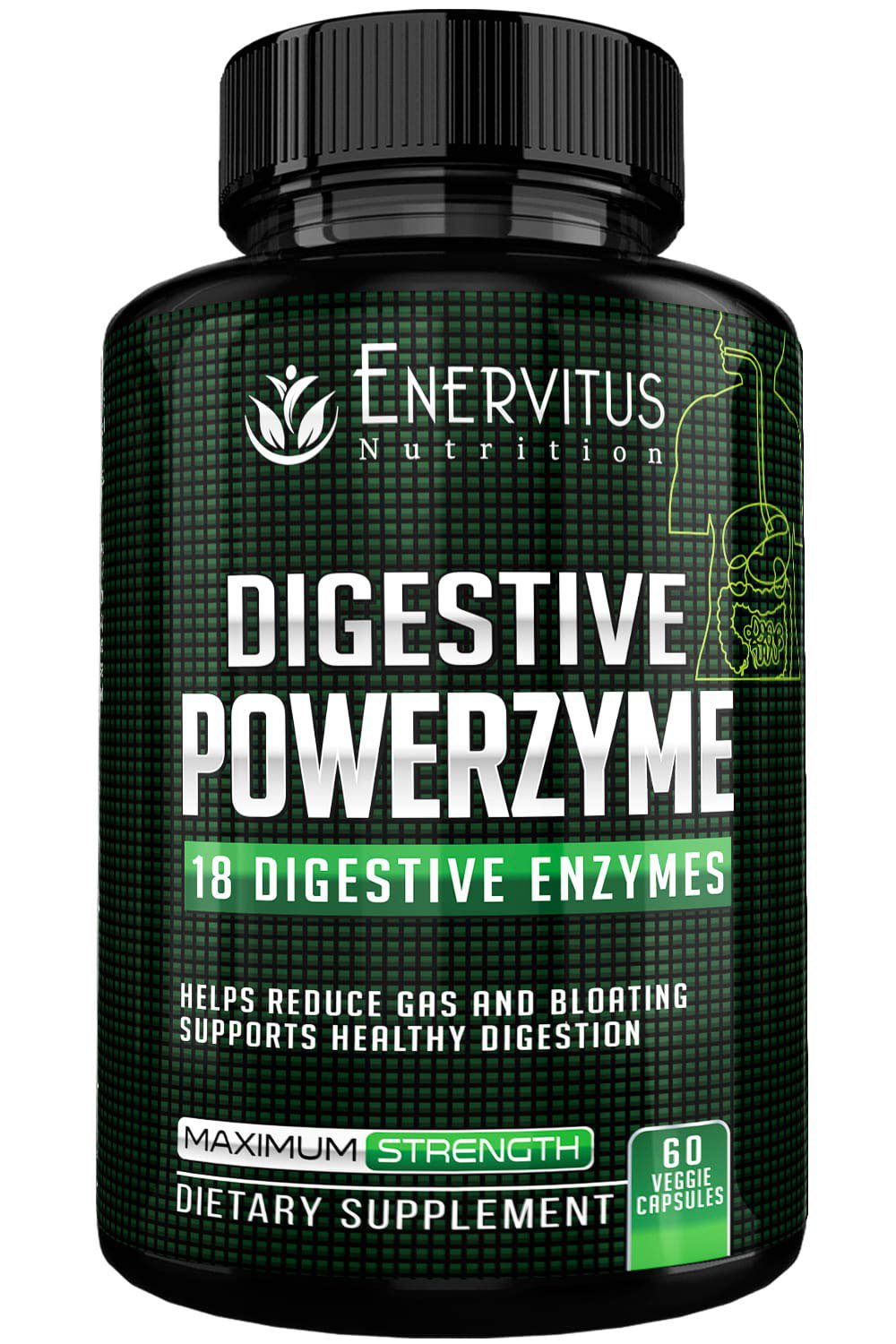 Digestive PowerZyme- Advanced Digestive Enzyme Supplements-18 Potent Enzymes Including Bromelain, Am