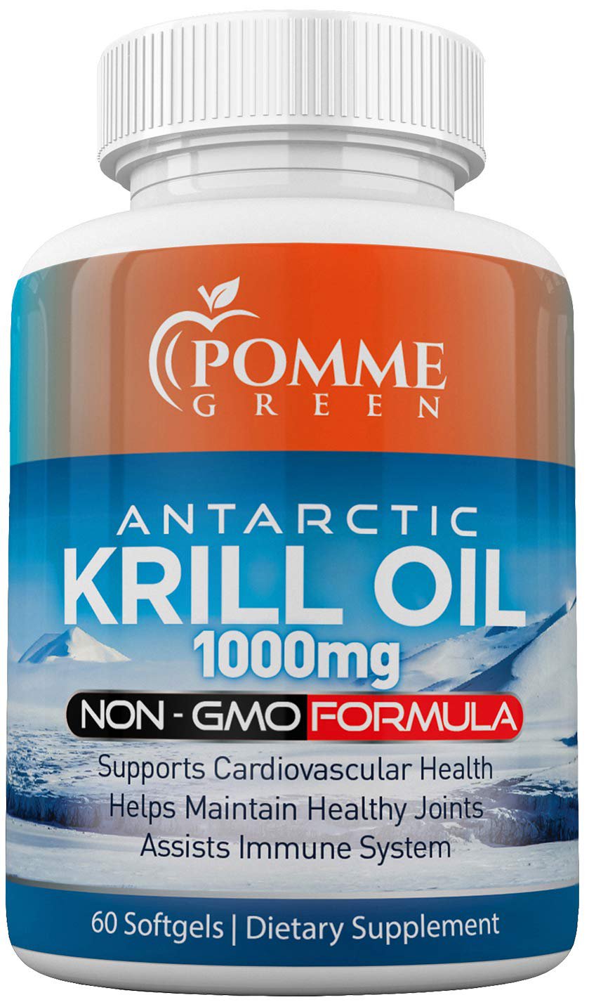 Krill Oil by Pomme Green Nutrition, 1000 mg, Anti-Inflammatory, Toxin Free, Easily Absorbed, FDA, EP