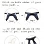 Keepons 2.5mm Anti-Slip Comfort Enhancing Black Silicone Eyeglasses Nose Pad Fold Over Both Sides Su
