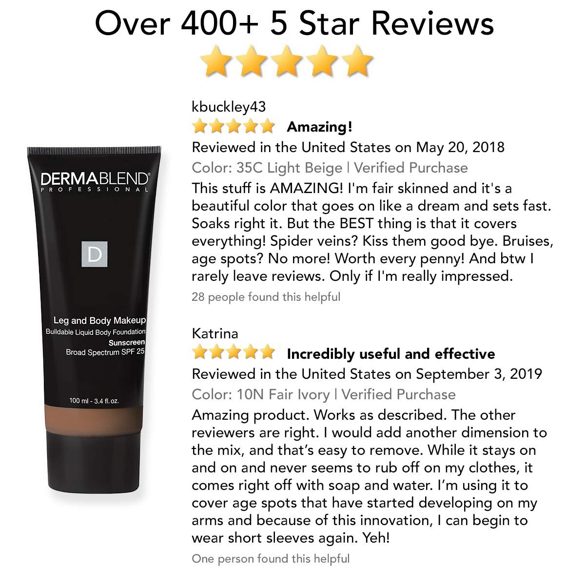 Dermablend Leg and Body Makeup, with SPF 25. Skin Perfecting Body ...