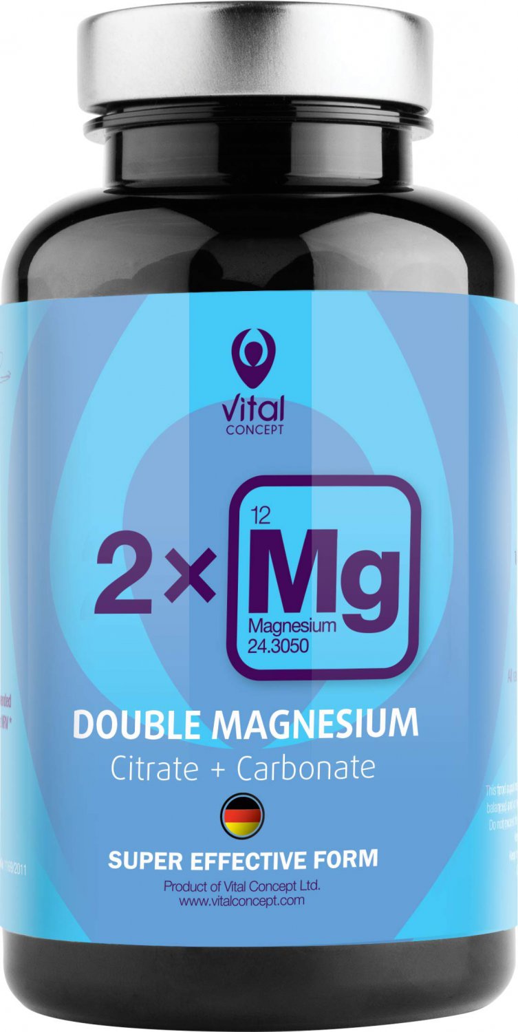 Vital Concept Double Magnesium - Daily Dose 250 mg Super Quality Magnesium. Double Source Magnesium 
