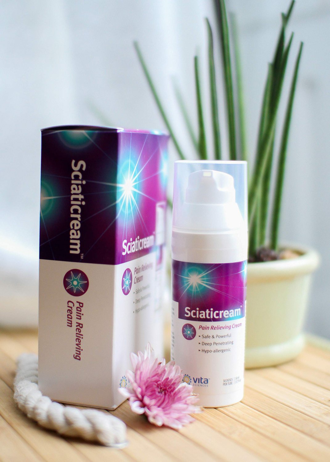 Sciatic Nerve Pain Relief Cream with Arnica, B1, B5, B6, MSM. Soothing