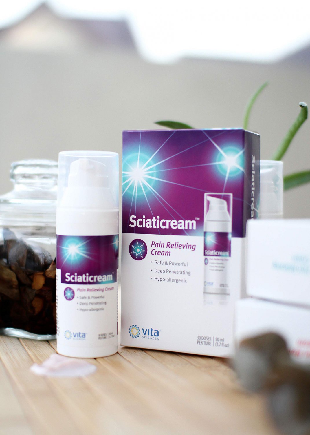 Sciatic Nerve Pain Relief Cream with Arnica, B1, B5, B6, MSM. Soothing