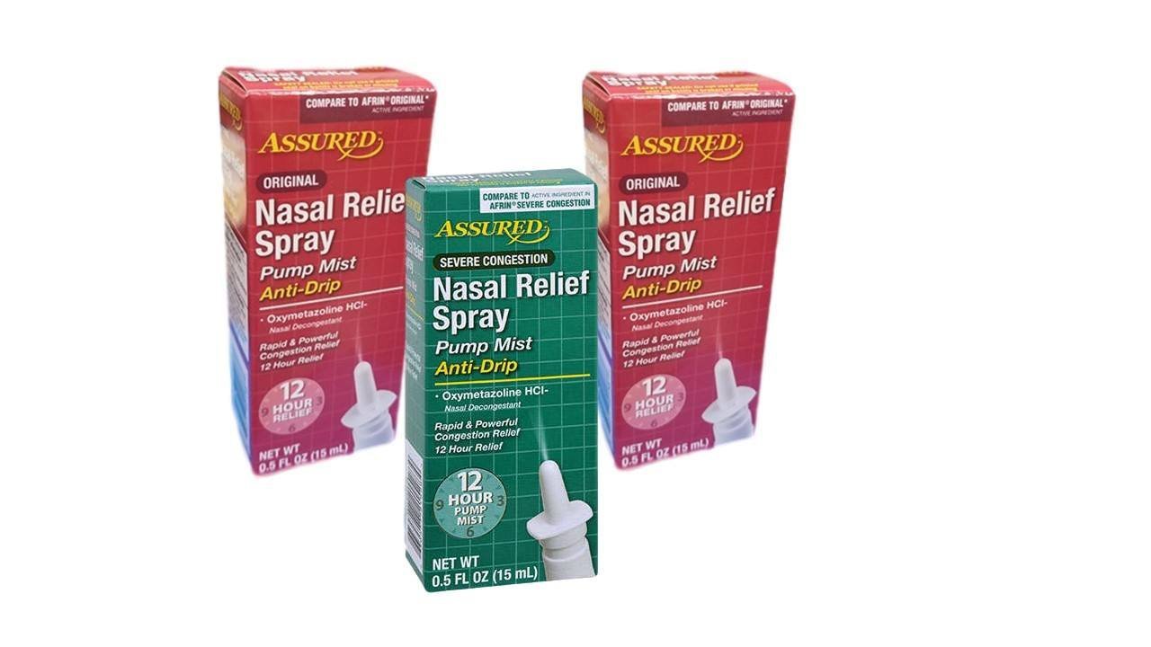 Assured Nasal Relief Spray Oxymetazoline HCL 2 Original 1 Severe
