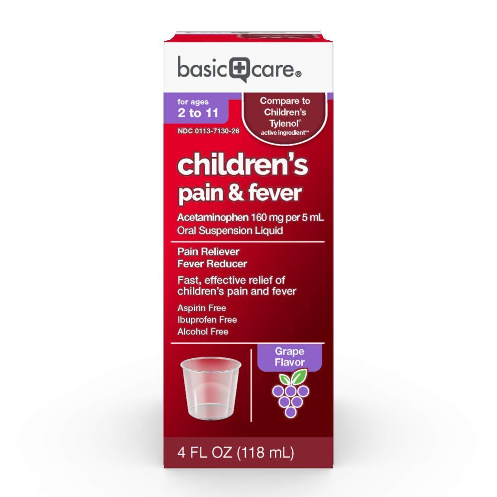 Basic Care Children's Pain & Fever Oral Suspension Acetaminophen 160 mg