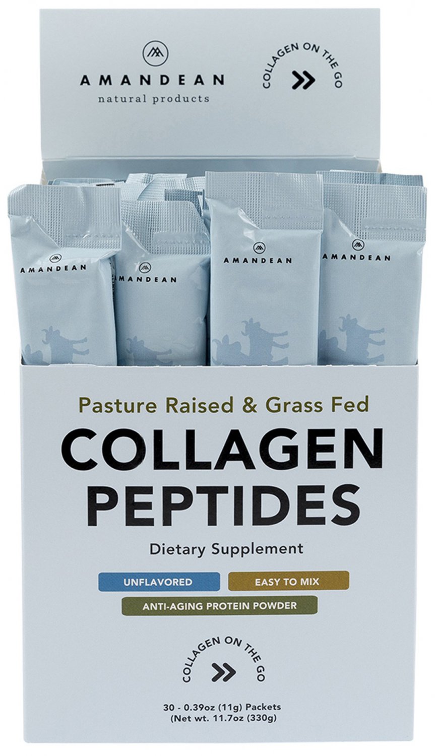 Collagen Peptides Powder Packets 30 Individual Stick Packs Grass