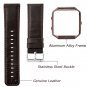 eseekgo Leather Band Compatible with Fitbit Blaze with Metal Frame, Classic Genuine Leather Band Sma
