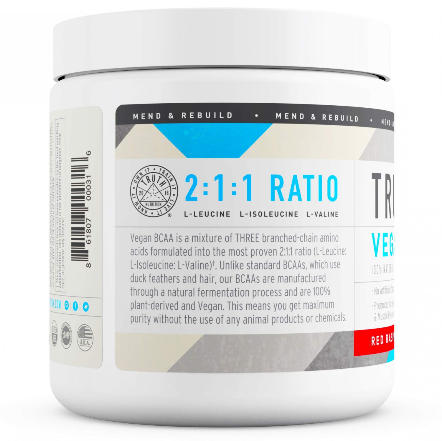 Truth Nutrition Fermented Vegan BCAA Powder 211 Ratio All Natural