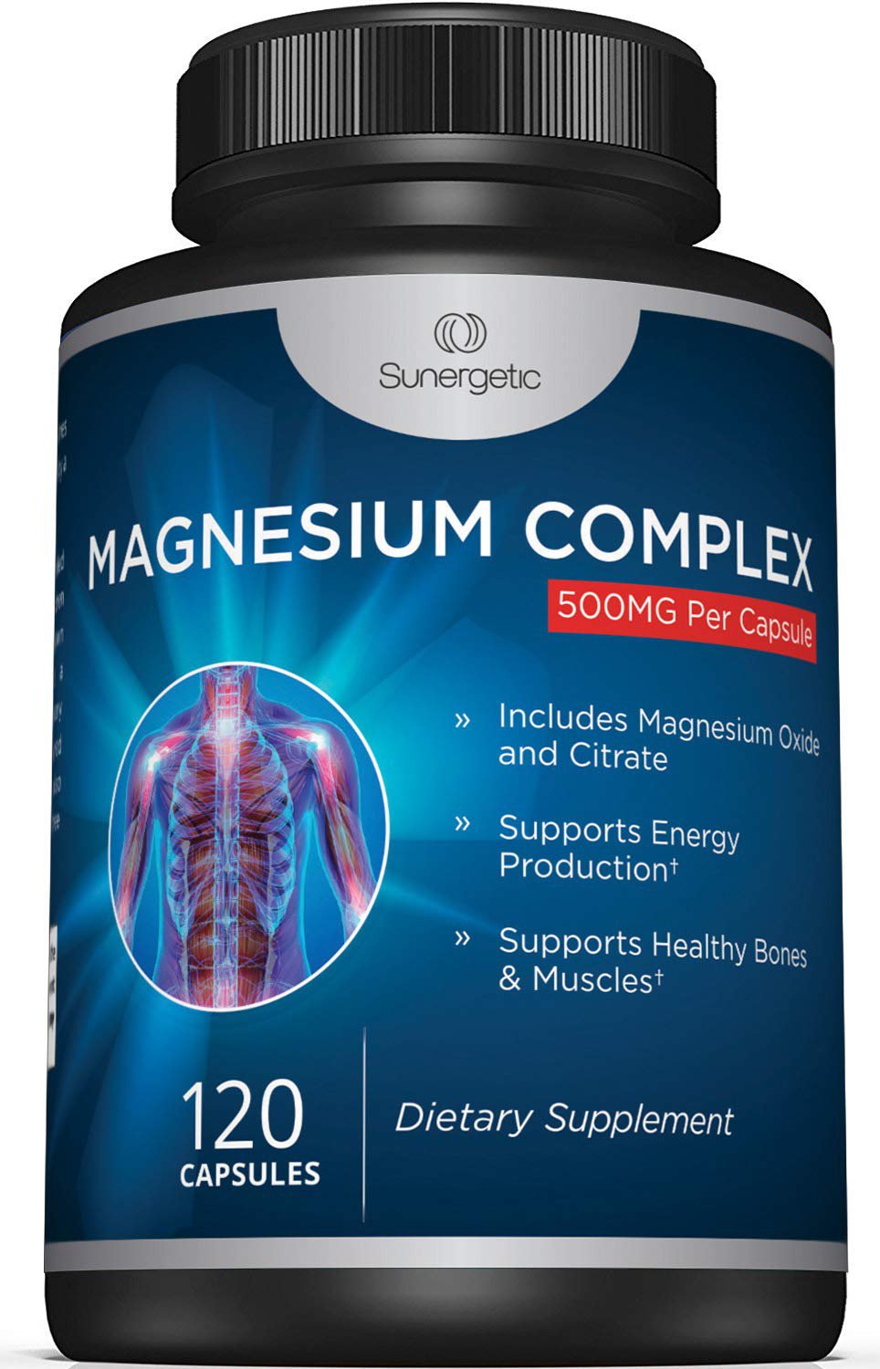 Premium Magnesium Citrate Capsules - Powerful 500mg Magnesium Oxide & Citrate Supplement - Helps Sup