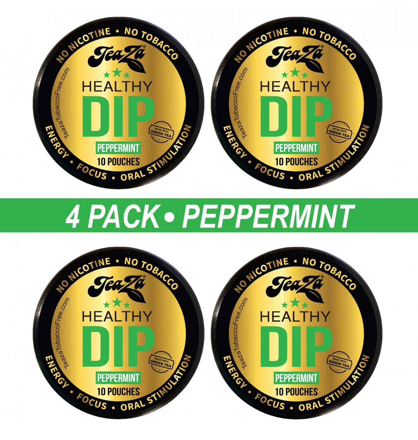 TeaZa Peppermint Herbal Snuff - Nicotine-Free and Tobacco-Free - Herbal Snuff - Great Tasting & Refr