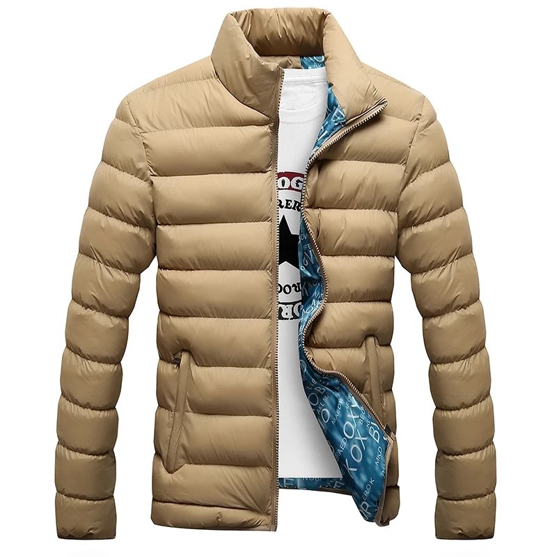 KHAKI XL Hot Sale Mens Winter Casual Jacket Thick Parka Men Outwear ...