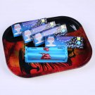 Blueberry Flavored Tobacco Smoking Rolling Paper Wrap Roller Weed Grinder Set + Tray