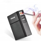 2-in-1 Cigarette Case Box Lighter For Smoking Flameless Aluminum Alloy USB Rechargeable Lighter