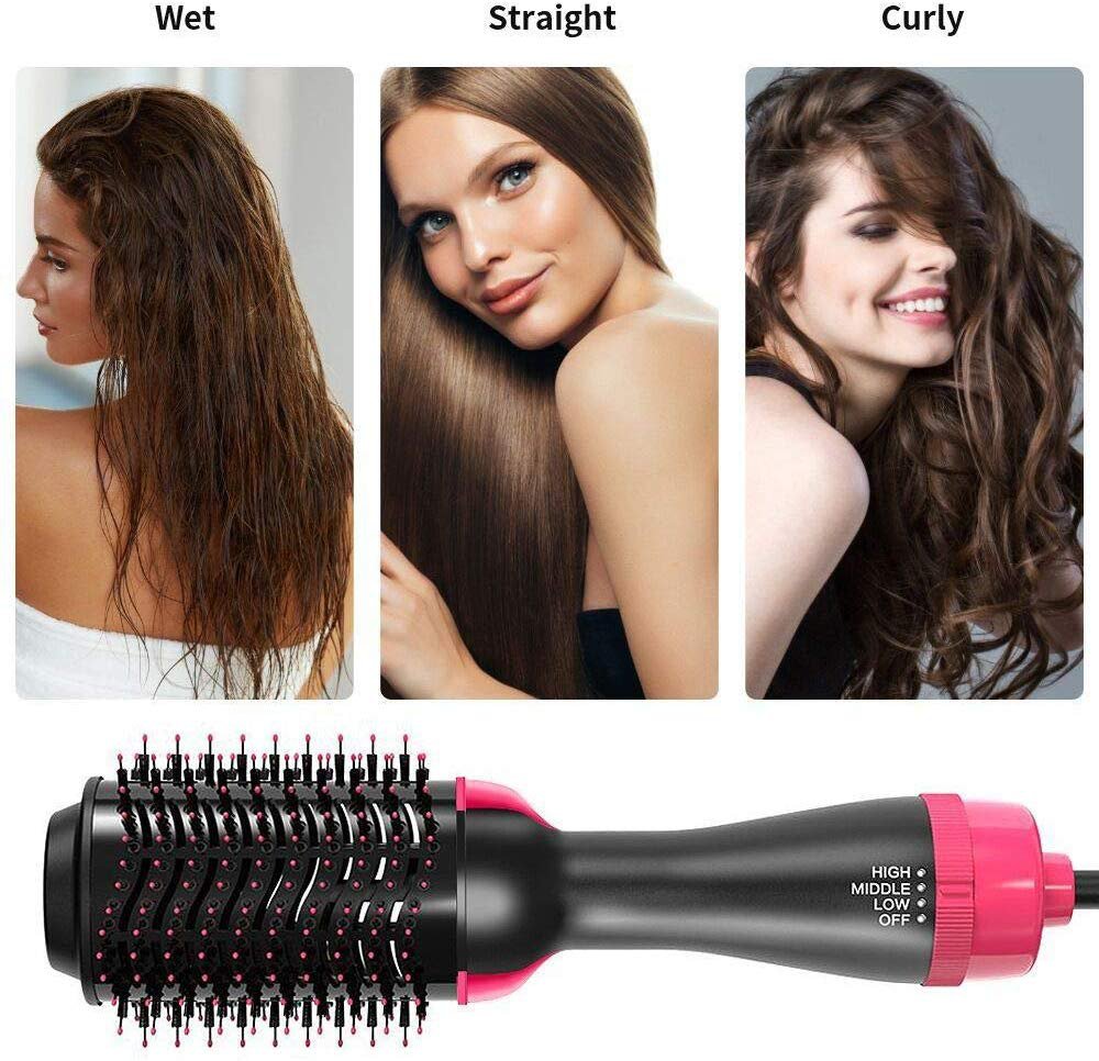 Multifunctional hair dryer and volumizer, rotating hair brush, roller Comb styling, straightening