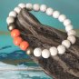 Wood Bead Natural and Orange Bracelet