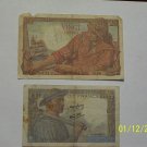 20 & 10 Franc bills.