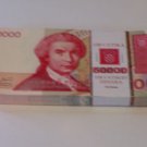 Bundle of 100 - 50,000 Croatian Dinara notes