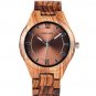 Men Quartz Watch Bronze Unique Zebrawood and Resin Conbined Case Wooden Wristwatch