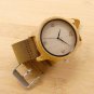 Bamboo Wooden Men's Wristwatch with Light Brown Strap Japanese Casual Watches