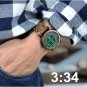 Wooden Green WristWatch Led Display Digital Mens Watch Unique Night Vision