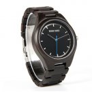 Men Watch Simple Ebony Wood Wristwatch with Wooden Gift Box