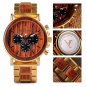 Gold Watch Men Luxury Brand Wooden Wristwatches Male Date Display