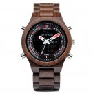 Wooden Mens Watches Red Multifunctional with Night Light and Week Display