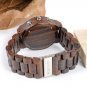 Wooden Mens Watches Red Multifunctional with Night Light and Week Display