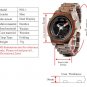 Wooden Mens Watches Red Multifunctional with Night Light and Week Display