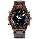 Wooden Mens Watches Yellow Multifunctional with Night Light and Week Display