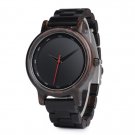 All Ebony Wooden Watch Simple Black Quartz Men Wristwatch