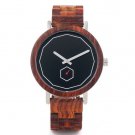 Red Sandalwood Wooden Quartz Watch For Men With All Wood Band