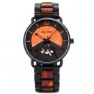 Zegarki Militarne Red Men Wood Watch Metal Quartz Watch with Date Display Male