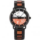 Zegarki Militarne White Red Men Wood Watch Metal Quartz Watch with Date Display Male