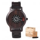 Black Ebony Wood Watches Square Dial Mens Quartz Wristwatches Handcrafed gift