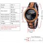 Luminous Hands Quartz Wristwatch for Men Two-tone Zebra Wood & Ebony Wooden