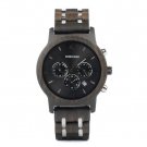 Black Wooden Men Quartz Watches Date Display Business Watch Man Ebony Zebrawood