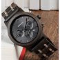 Black Wooden Men Quartz Watches Date Display Business Watch Man Ebony Zebrawood