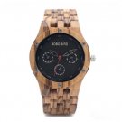 Handmade Men's Top Brand Zebra Wooden Watch Lightweight With Date Retro Wrist Watch