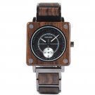 Black Wooden Mens Square Watches Luxury Quartz Personalized Wood Watch