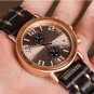 Watch Men Wood Rose Gold Chronograph Top Brand Luxury Military Stainless Steel