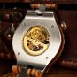 Luxury Mechanical Watch Zebrawood Self Winding Waterproof Wooden and Stainless Steel