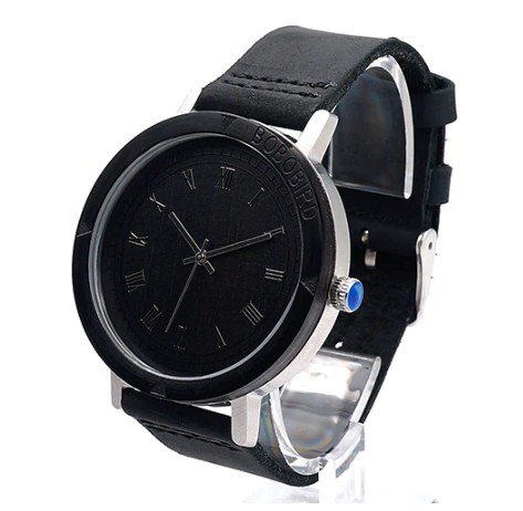 Roma Dial Black Men Watches With Rose Wooden Unique Quartz Watch