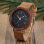 Roma Dial Brown Men Watches With Rose Wooden Unique Quartz Watch