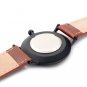 Men Watches Round Vintage Watch Ebony Wood Quartz Watch With Real Leather