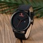Top Luxury Brand Quartz Watch Business Military Men Watches Leather Black