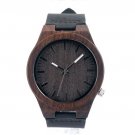 Ebony Wood Men's Designer Bamboo Wooden Wristwatch With Genuine Leather